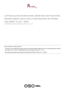 La France au dix-neuvième siècle, décrite dans ses monuments dessinés d après nature, avec un texte descriptif, par Charles-Jean Delille, ill. par T. Allom.  ; n°1 ; vol.7, pg 78-78