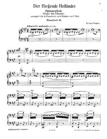 Partition Piano 2, Der fliegende Holländer, The Flying Dutchman par Richard Wagner