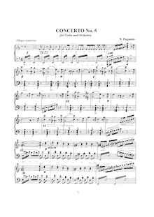 Partition violon et partition de piano, solo , partie, violon Concerto No.5