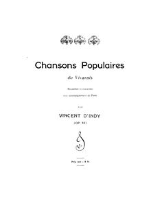 Partition complète, 88 Chansons populaires du Vivarais, Op.52, Indy, Vincent d 