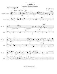 Partition trompette 1 (B♭)/basse, Trifle en F major, F major, Rondeau, Michel