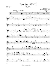 Partition flûte, Symphony No.28, G major, Rondeau, Michel