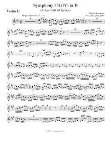 Partition violons II, Symphony No.31, D major, Rondeau, Michel par Michel Rondeau