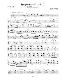 Partition violons I, Symphony No.10, C major, Rondeau, Michel par Michel Rondeau
