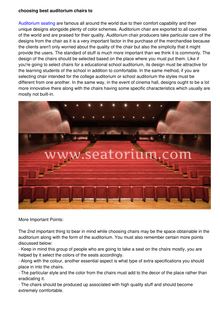 More Important Elements Of Choosing Auditorium  Furniture
