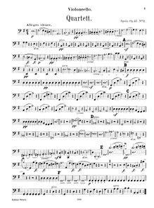 Partition violoncelle, 3 corde quatuors, Spohr, Louis