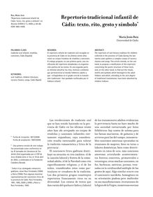 Repertorio tradicional infantil de Cádiz texto, rito, gesto y símbolo
