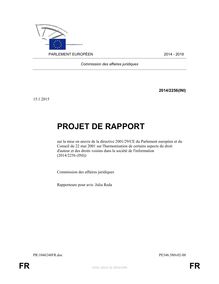 Projet de Réforme du droit d auteur par Julia Reda (Parlement européen)