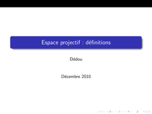 Espace projectif definitions