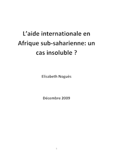 Lire la suite - L aide internationale en Afrique sub-saharienne ...