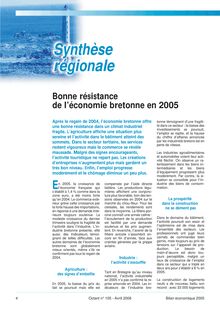 Synthèse régionale : bonne résistance de l économie bretonne en 2005 (Octant n° 105)