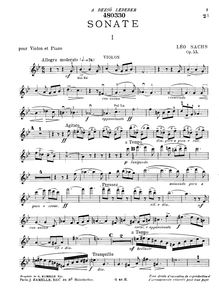 Partition de violon, violon Sonata, Op.33, B♭ major / G minor