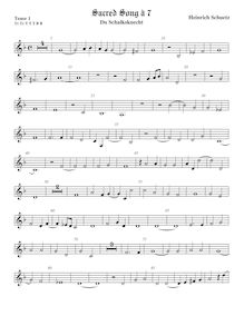 Partition ténor viole de gambe 1, aigu clef, Du Schalksknecht, Schütz, Heinrich