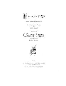 Partition Cover, Index, Nomenclature des Instruments, Act I, Proserpine