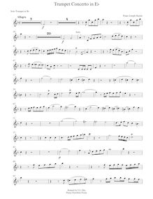 Partition trompette solo (en B♭), trompette Concerto, Hob.VIIe:1