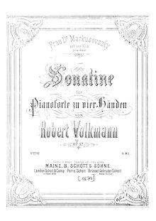 Partition complète, Sonatina, Op.57, Sonatine für Pianoforte zu vier Händen