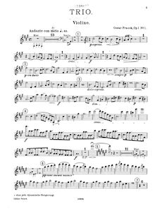 Partition de violon, Piano Trio, Franck, César