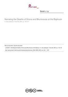 Narrating the Deaths of Drona and Bhurisravas at the Baphuon - article ; n°1 ; vol.58, pg 134-137
