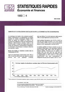 STATISTIQUES RAPIDES Economie et finances. 1993 4