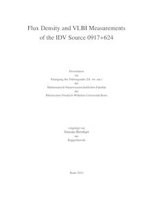 Flux density and VLBI measurements of the IDV source 0917+624 [Elektronische Ressource] / vorgelegt von Simone Bernhart