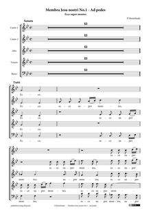 Partition chœur Score, Membra Jesu Nostri, Membra Jesu nostri patientis sanctissima