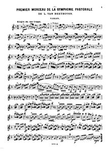 Partition de violon, Symphony No.6, Pastoral, F major