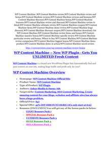 WP Content Machine review-SECRETS of WP Content Machine and $16800 BONUS