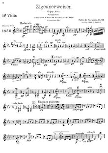 Partition cordes (violons 1+2, viole de gambe, violoncelle, contrebasse), Zigeunerweisen, Op.20