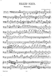 Partition violoncelle, Piano Trio, Op.83, Hummel, Johann Nepomuk