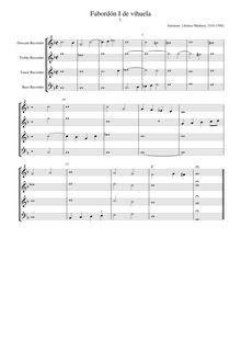 Partition complète (SATB enregistrements), Fabordon I de vihuela