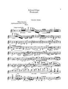 Partition violons I, Froissart, Op.19, Elgar, Edward