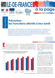 Prévention : les Franciliens attentifs à leur santé 