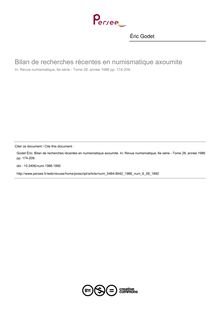 Bilan de recherches récentes en numismatique axoumite - article ; n°28 ; vol.6, pg 174-209
