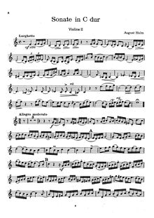 Partition violon 2 , partie, 3 sonates, D major, Halm, August par August Halm