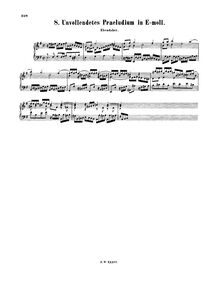 Partition Prelude No.9 en E minor, BWV 932, 9 Kleine Präludien, 9 Little PreludesAus dem Klavierbüchlein für Wilhelm Friedemann Bach