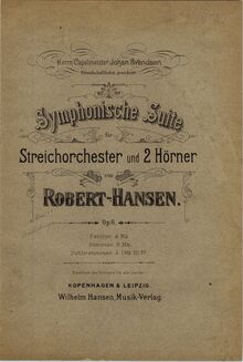 Partition couverture couleur, Symphonische , Op.6, Robert-Hansen, Emil