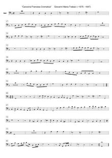 Partition basse , partie, Canzona Francesca cromatica, Trabaci, Giovanni Maria