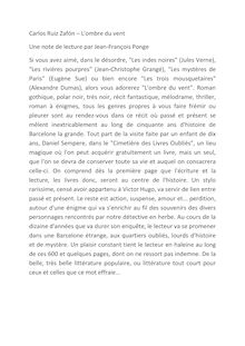 Carlos Ruiz Zafón – L ombre du vent