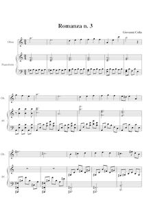 Partition No.3, Romanze per hautbois e pianoforte, Colla, Giovanni
