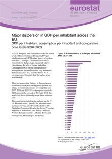Major dispersion in GDP per inhabitant across the EU