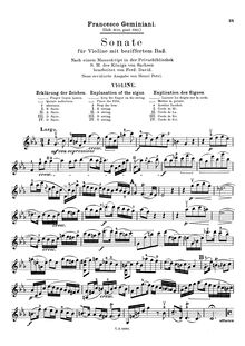 Partition de violon, Sonata en C minor pour violon et Basso Continuo