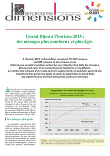 Grand Dijon à l horizon 2015 : des ménages plus nombreux et plus âgés