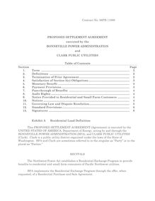 Proposed Settlement Agreement with Clark Public Utilities (Contract No . 06PB-11689), issued for public