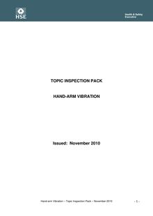 Hand-arm Vibration Topic Inspection Pack - post-transition period  draft for comment