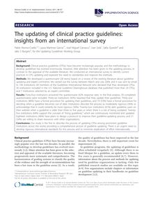 The updating of clinical practice guidelines: insights from an international survey