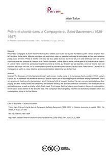 Prière et charité dans la Compagnie du Saint-Sacrement (1629-1667) - article ; n°3 ; vol.10, pg 331-343