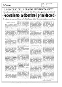 "Federalismo, a dicembre i primi decreti"