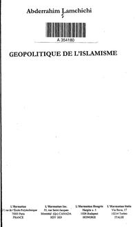 Abderrahim Lamchichi GEOPOLITIQUE DE L ISLAMISME