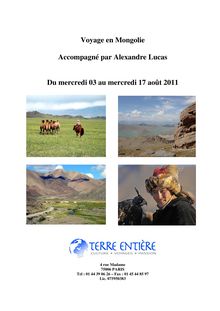 DOCUMENTATION SEMINAIRE EN MONGOLIE - Voyage en Mongolie ...