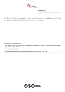 Le Puits funéraire gallo-romain de Menneval, près Bernay (Eure) - article ; n°6 ; vol.13, pg 296-301